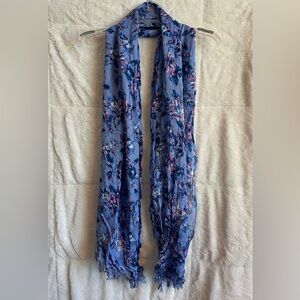 Blue Floral Scarf